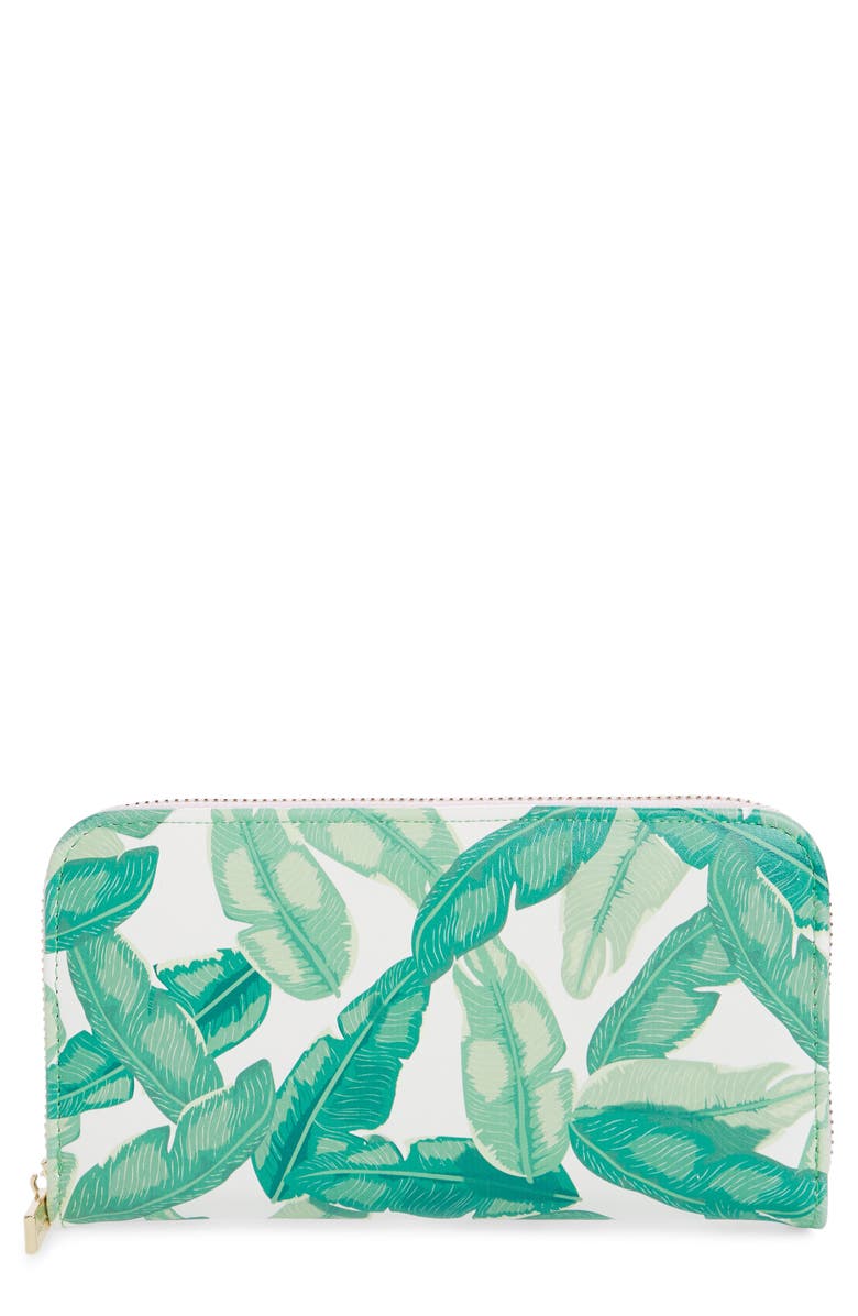 Skinnydip Banana Palm Print Wallet, Main, color, 