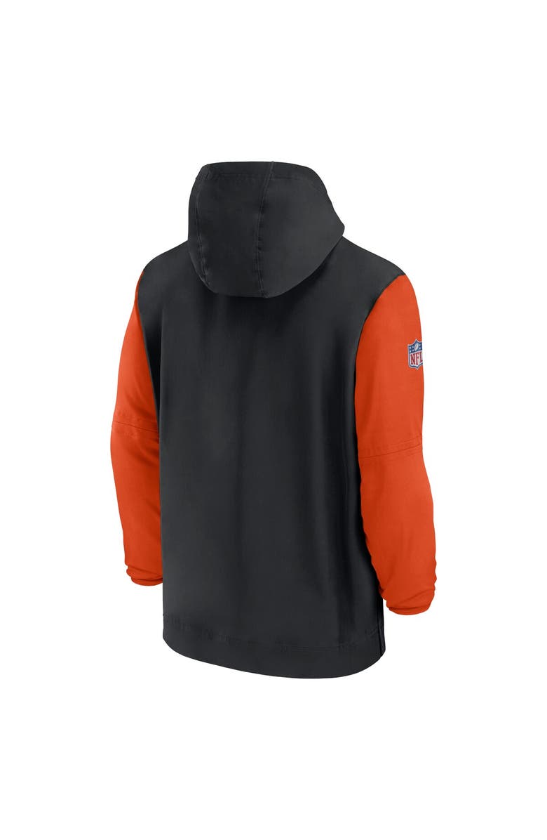 Nike Men's Nike Black/Orange Cincinnati Bengals 2024/25 Sideline Pre-Game Player 1/2-Zip Hoodie Jacket, Alternate, color,