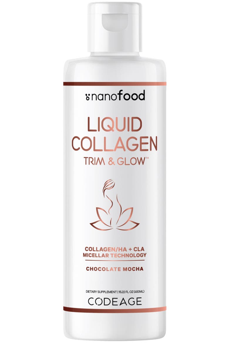 Liquid Collagen Trim & Glow Supplement Chocolate, Main, color, White