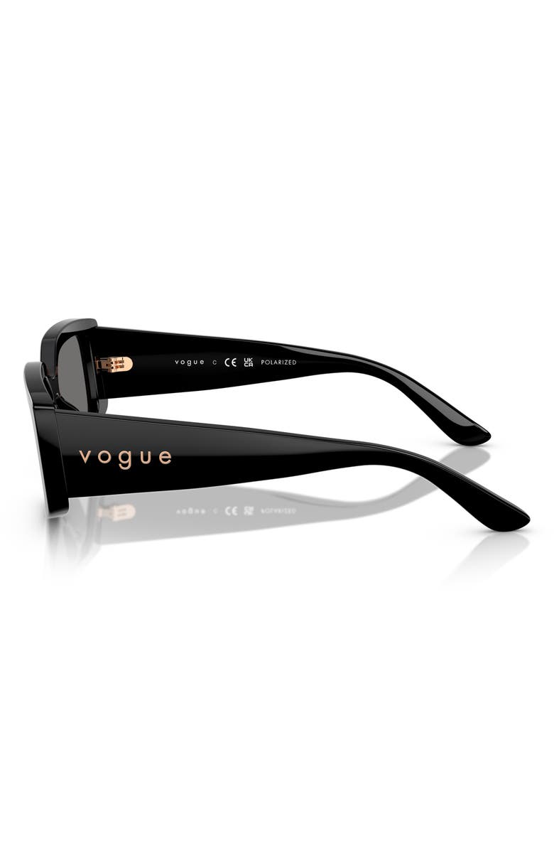 VOGUE 55mm Polarized Rectangular Sunglasses, Alternate, color, Black