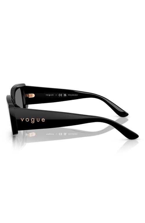 Vogue 55mm Polarized Rectangular Sunglasses In Black
