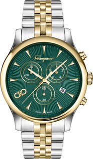 FERRAGAMO Duo Two-Tone Chronograph Bracelet Watch, 42mm