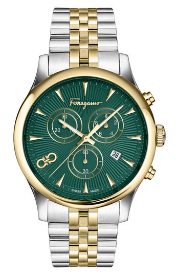 Ferragamo Duo Chrono Bracelet Watch In Multi