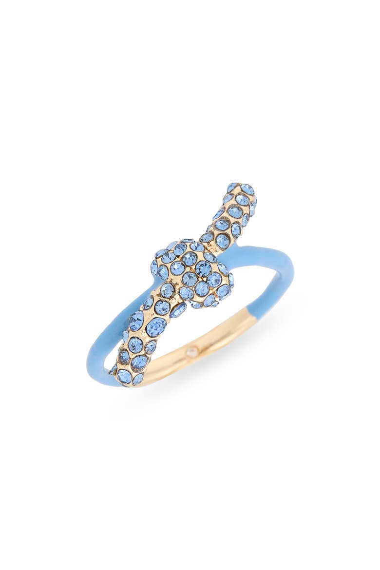 Pavé Crystal Enamel Knot Ring, Main, color, BLUE MULTI- GOLD