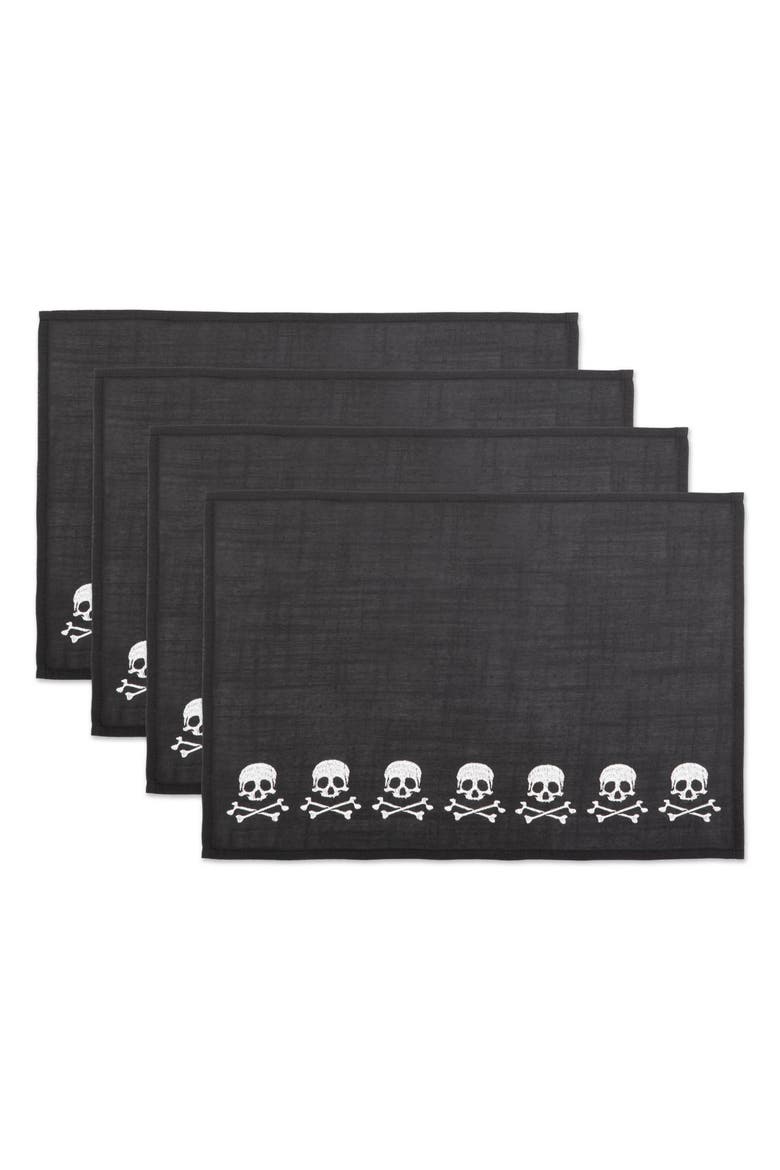 Skulls Embellished Placemat Set/4, Main, color, Skulls Embellished