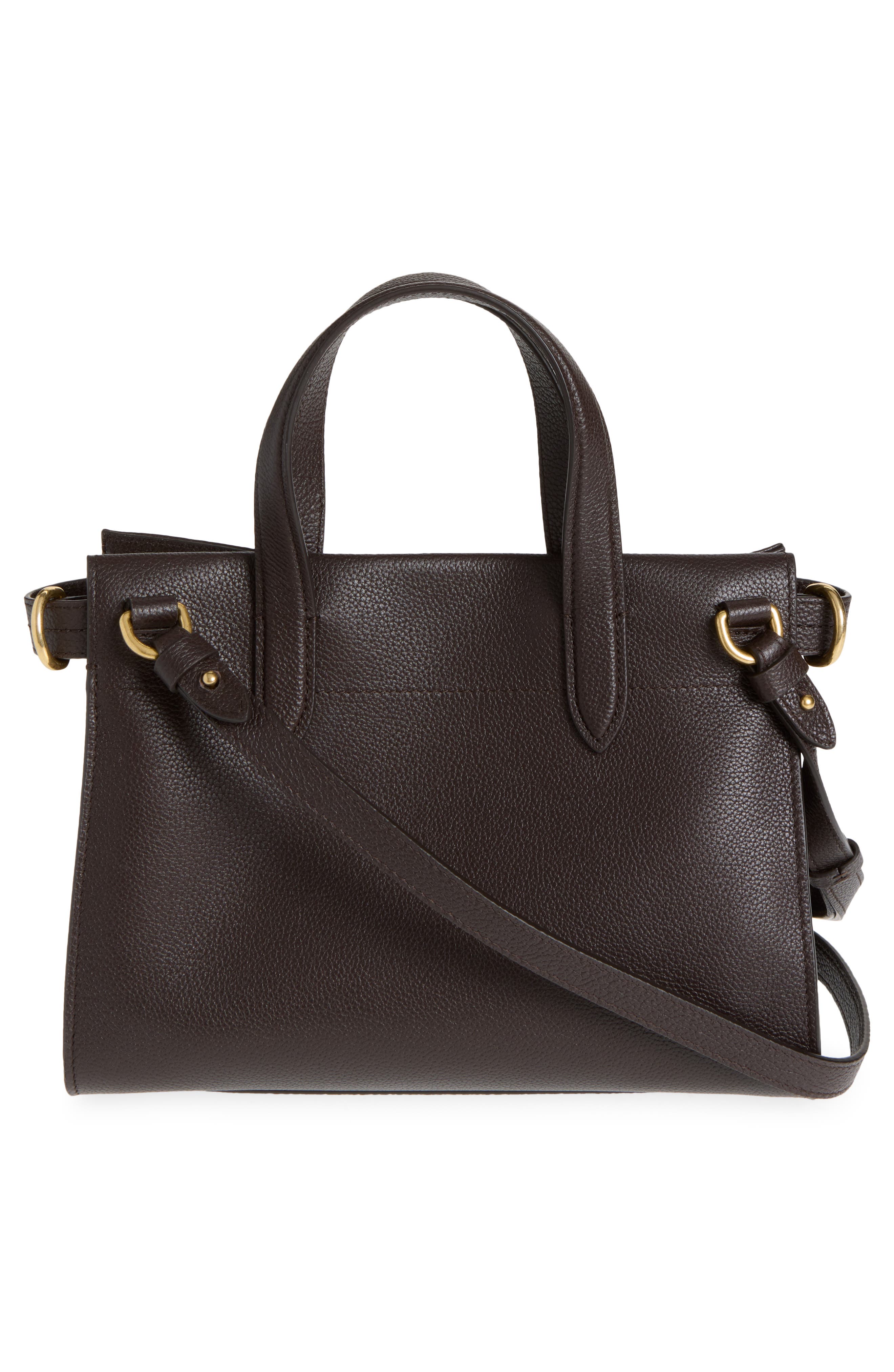 Cotswolds Leather & Check Canvas Tote, Alternate, color, CHOCOLATE BROWN