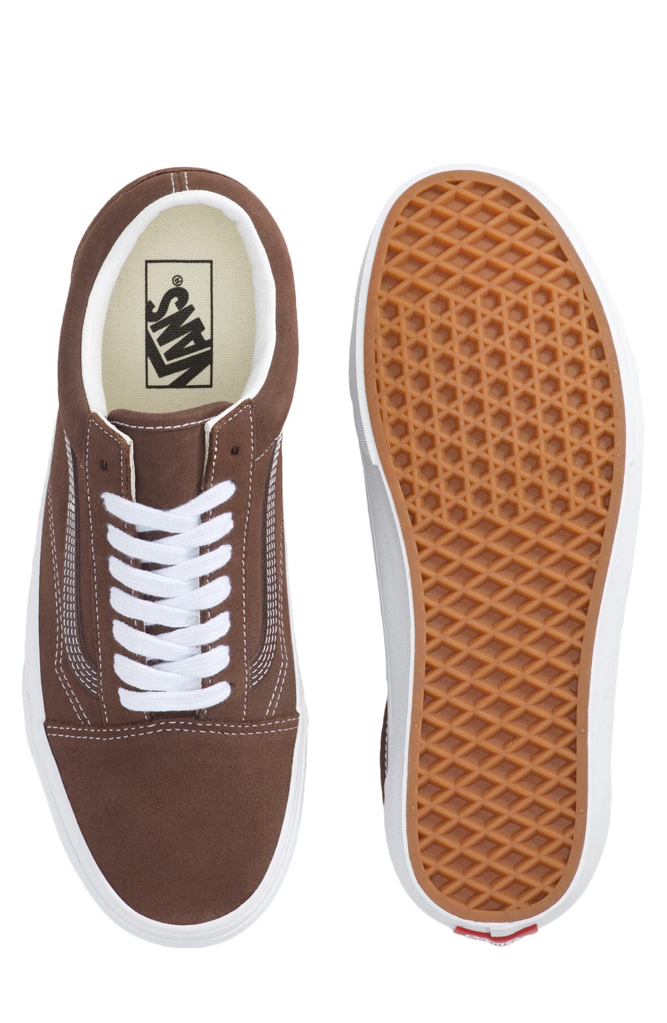 Old Skool Leather Sneaker, Alternate, color, SUEDE POTTING SOIL