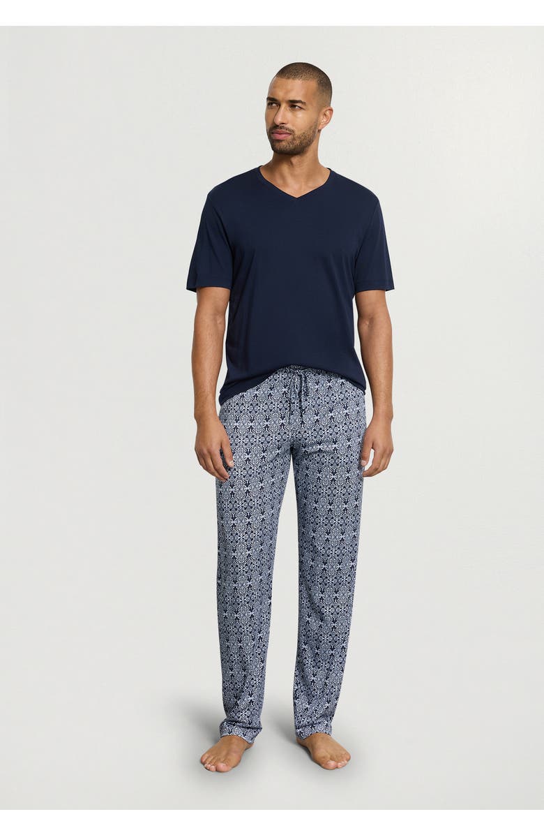 Hanro Night And Day Cotton Drawstring Pants, Alternate, color, Heritage Tiles