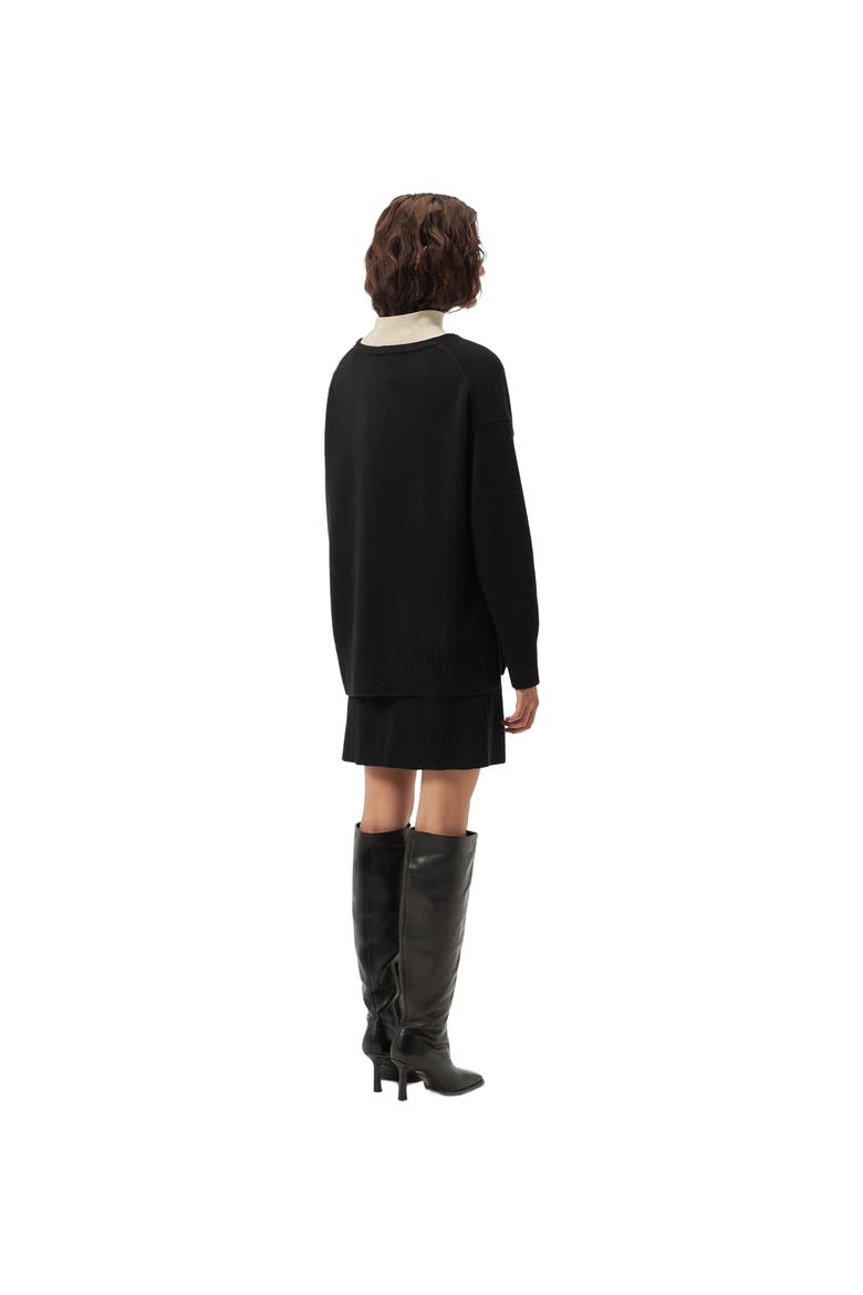 Relaxed-Fit Cashmere V-Neck Sweater, Alternate, color, black