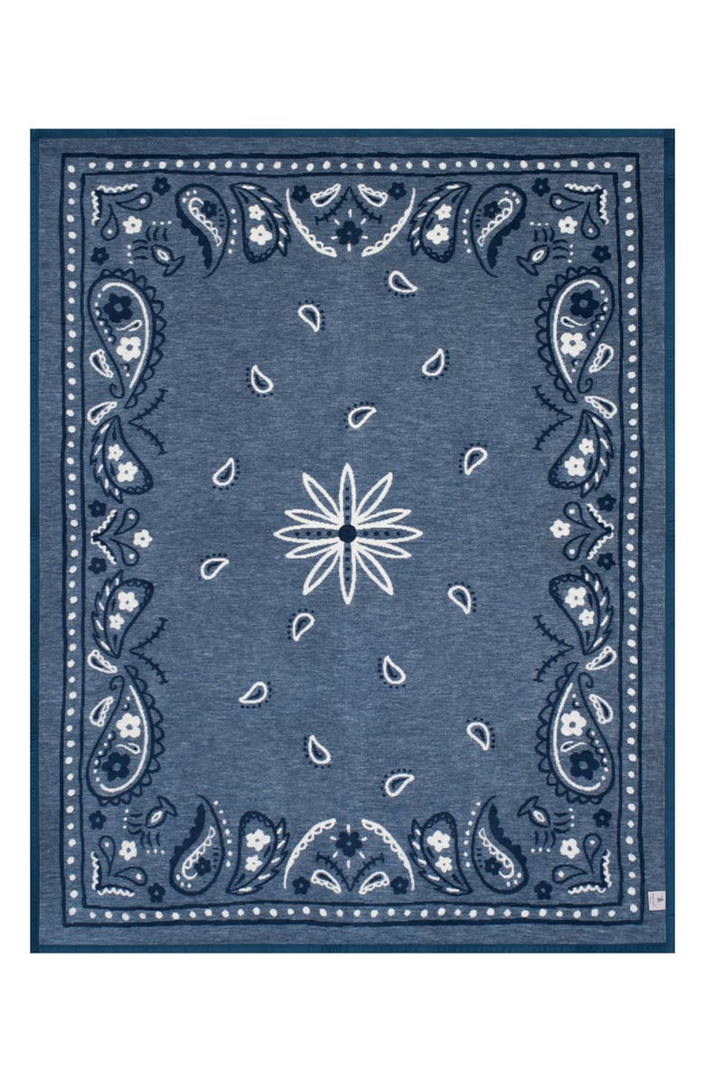 ChappyWrap Blue Bandana Throw Blanket, Alternate, color, Blue