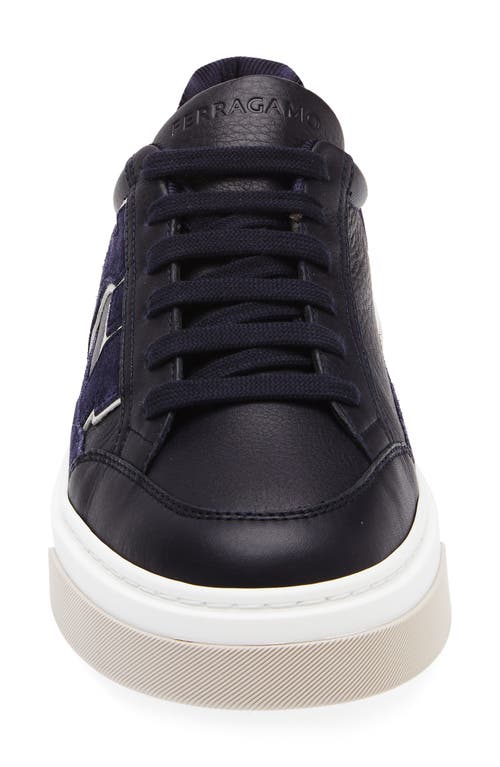Ferragamo Cassina Gan 2 Low Top Sneakers In Blue