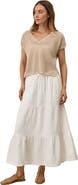 Pact Organic Cotton Coastal Double Gauze Tiered Maxi Skirt
