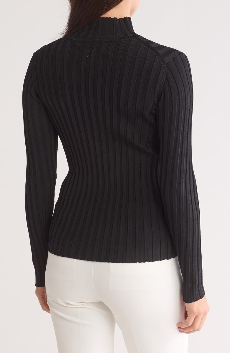 ELIE ELIE TAHARI Long Sleeve Mock Rib Top, Alternate, color, 