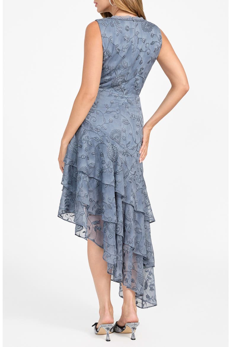 Loren Floral Embroidered Sleeveless Tiered Asymmetric Dress, Alternate, color, FBCP-BRIGH