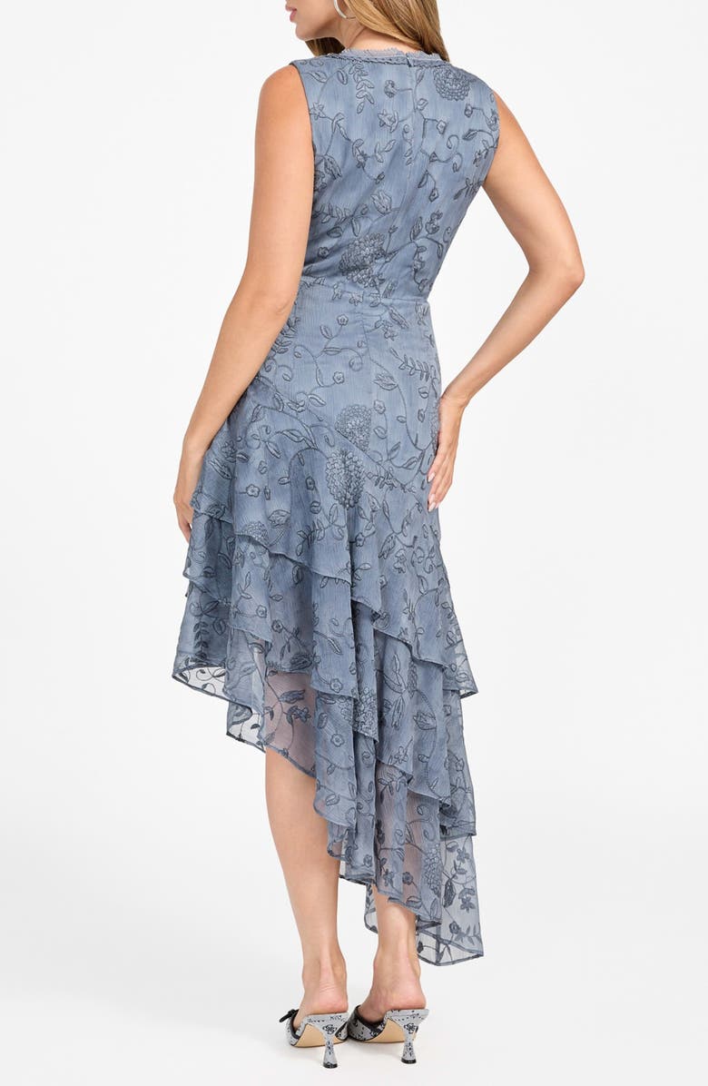 GUESS Loren Floral Embroidered Sleeveless Tiered Asymmetric Dress, Alternate, color, Fbcp-Brigh