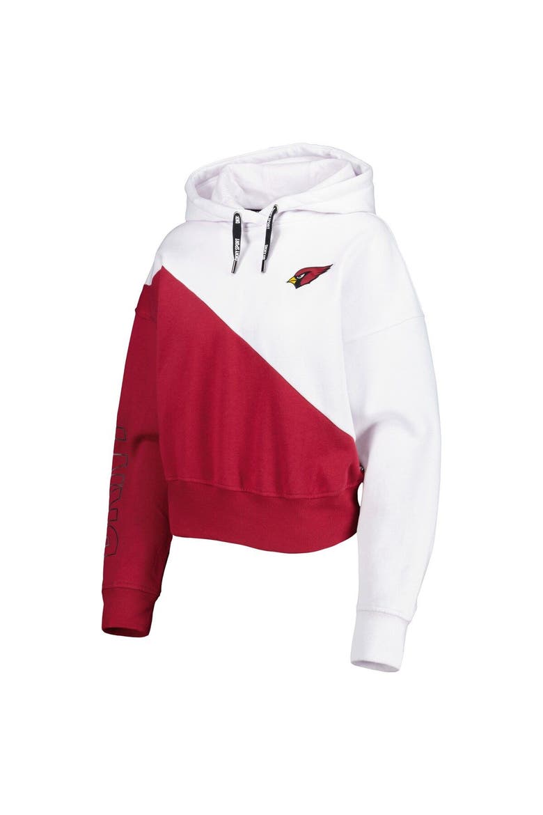 Women's DKNY Sport White/Cardinal Arizona Cardinals Bobbi Color Blocked Pullover Hoodie, Alternate, color, White