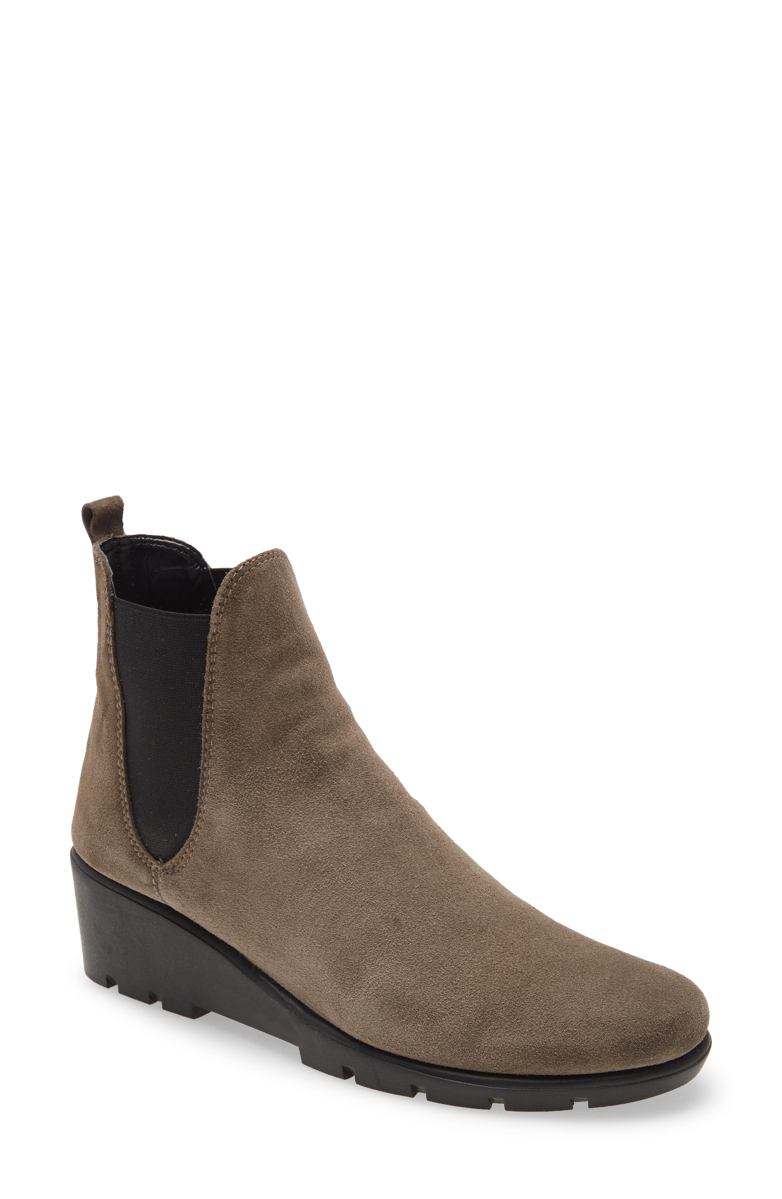 Slimmer Chelsea Wedge Boot, Main, color, TAUPE SUEDE