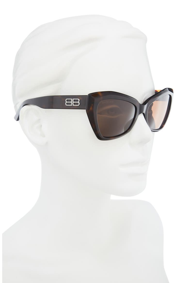 56mm Cat Eye Sunglasses, Alternate, color, HAVANA HAVANA BROWN