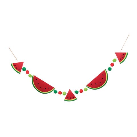 Watermelon Slice Decorative PomPom Hanging Garland 59.84"