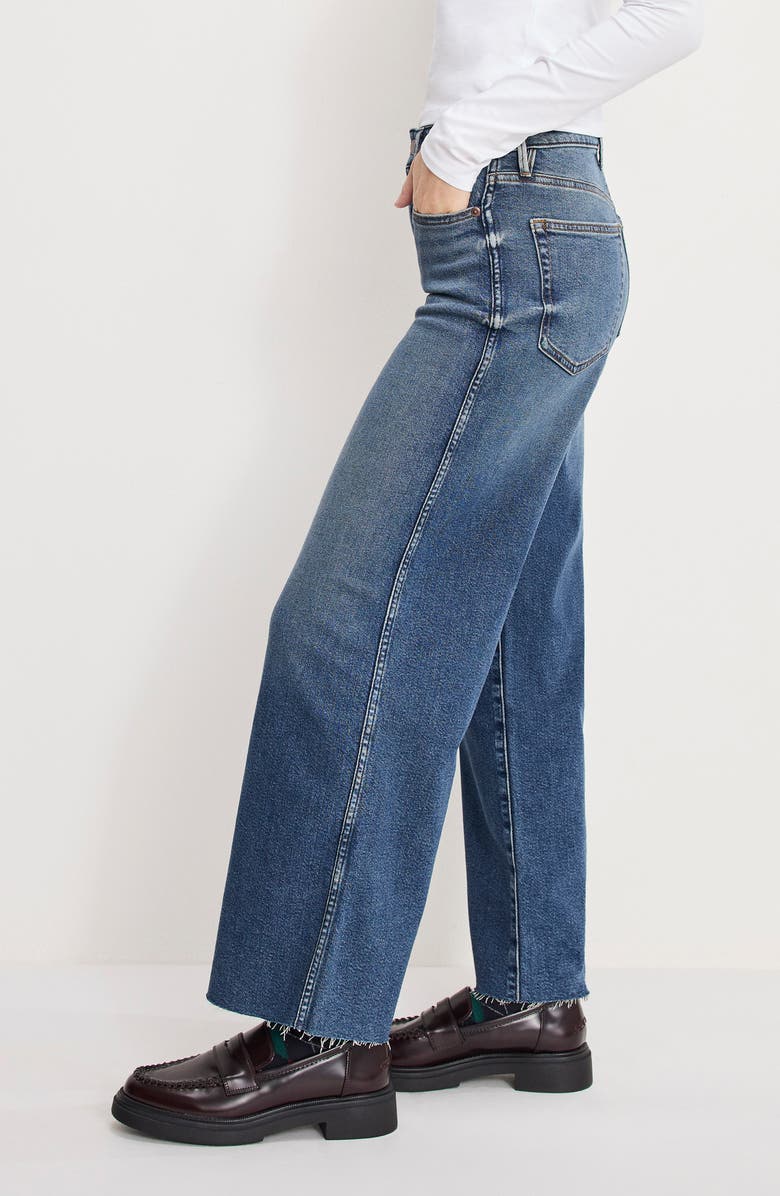 Good American Good Skate Ankle Wide Leg Jeans, Alternate, color,
