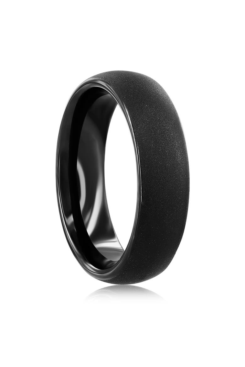 Sanded Band Ring, Alternate, color, MATTE BLACK