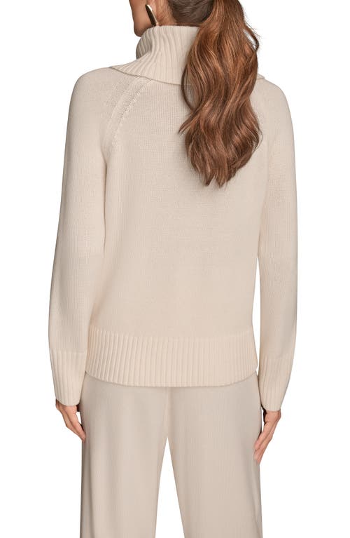 Donna Karan New York Asymmetric Zip Collar Sweater In Black