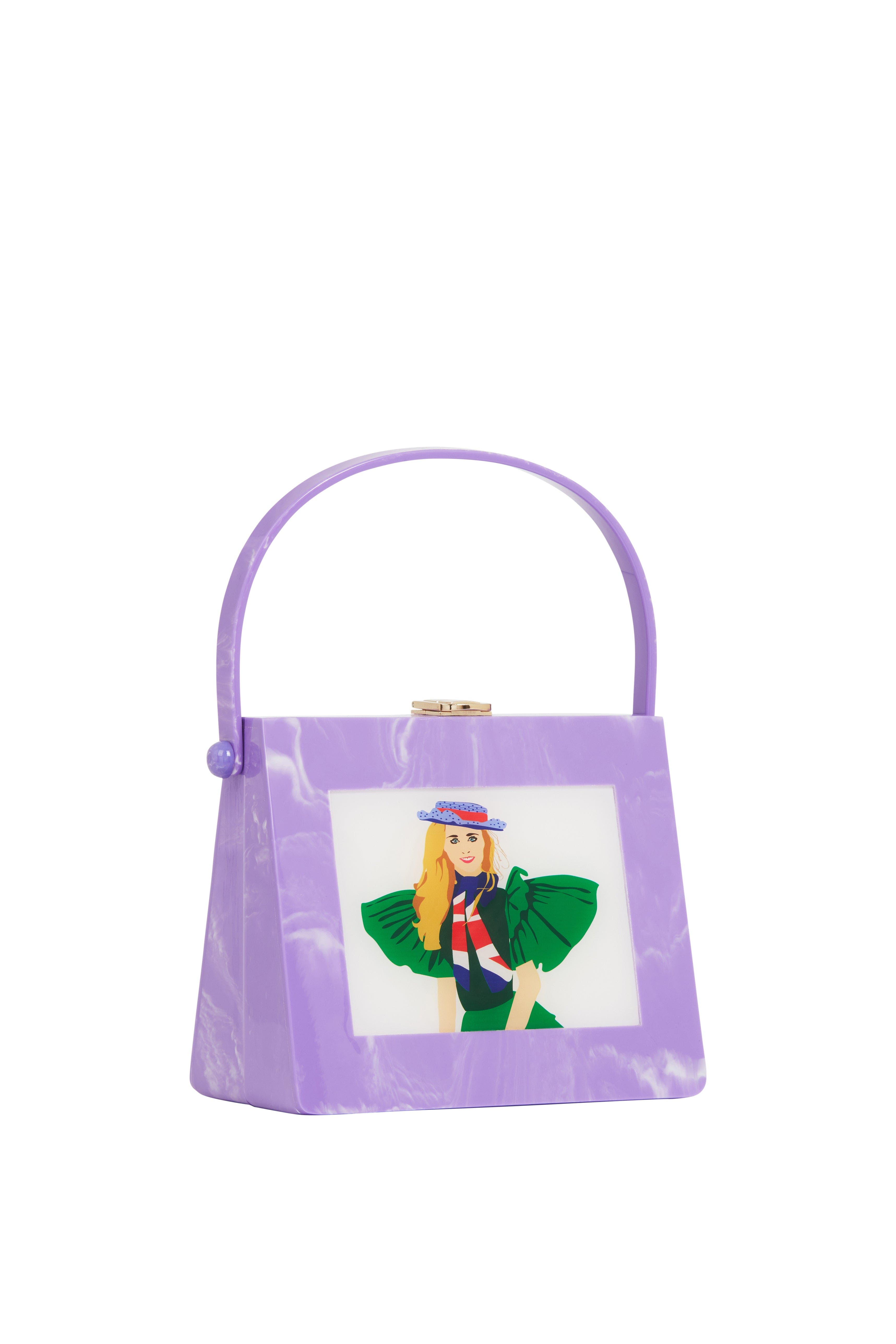 LarAllan Christabel Acrylic Top Handle Bag, Main, color, Lilac