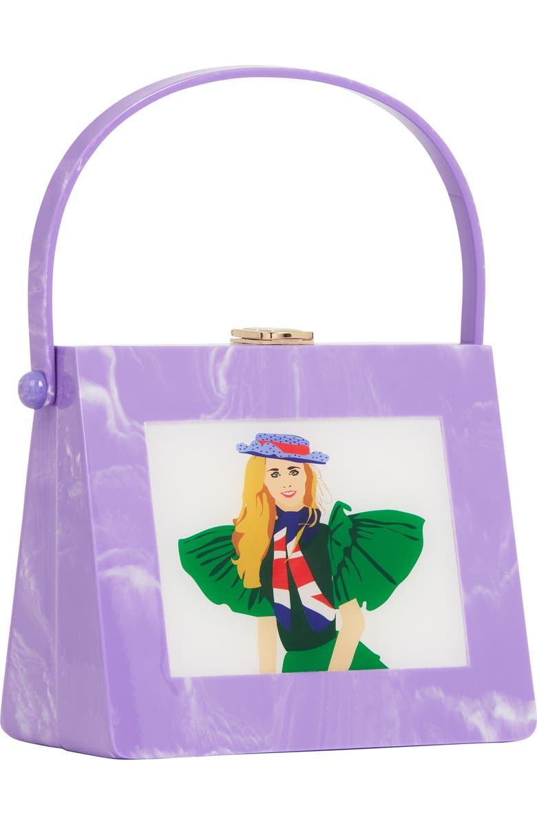 LarAllan Christabel Acrylic Top Handle Bag, Main, color, Lilac