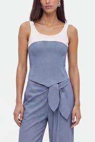 Nocturne Denim Trim Blouse
