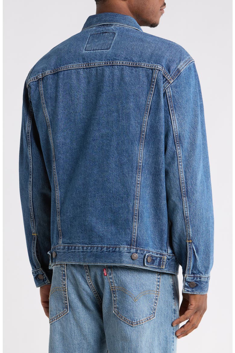 Relaxed Fit Trucker Jacket, Main, color, PACIFIC ACTIVITIES