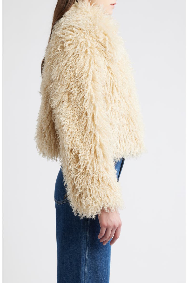 Cefura Faux Fur Jacket, Alternate, color, OPEN YELLOW
