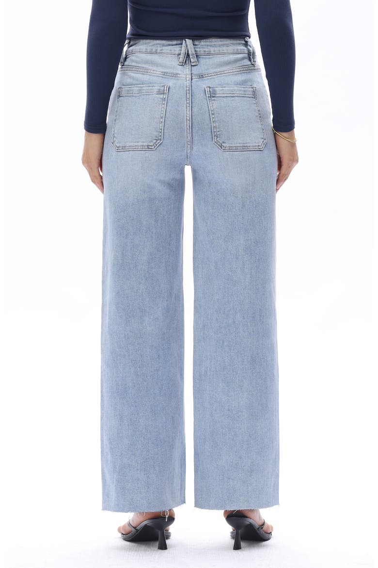 Jess Seamed High Waist Raw Hem Ankle Straight Leg Jeans, Alternate, color, LIGHT BLUE