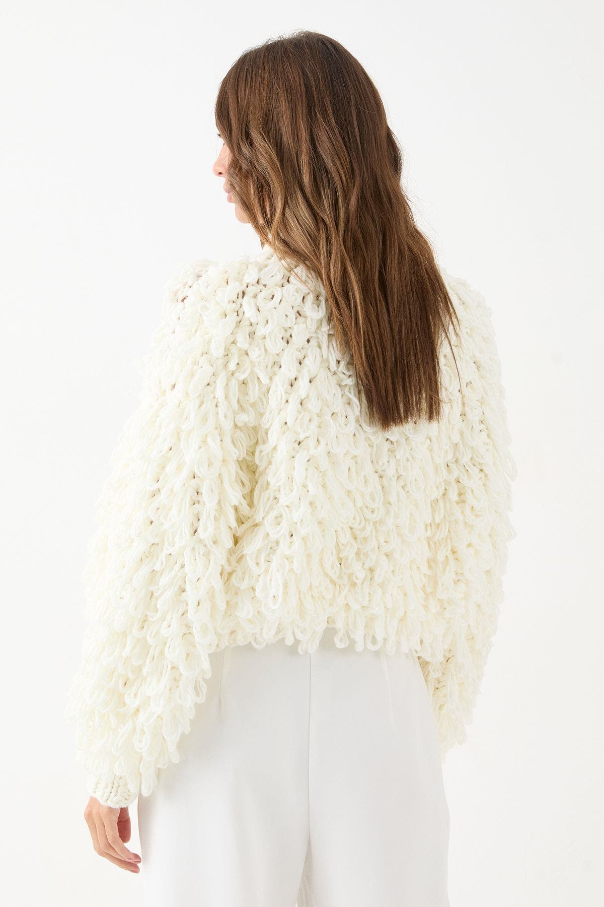 Zip Up Fringe Loop Cardigan - image 2