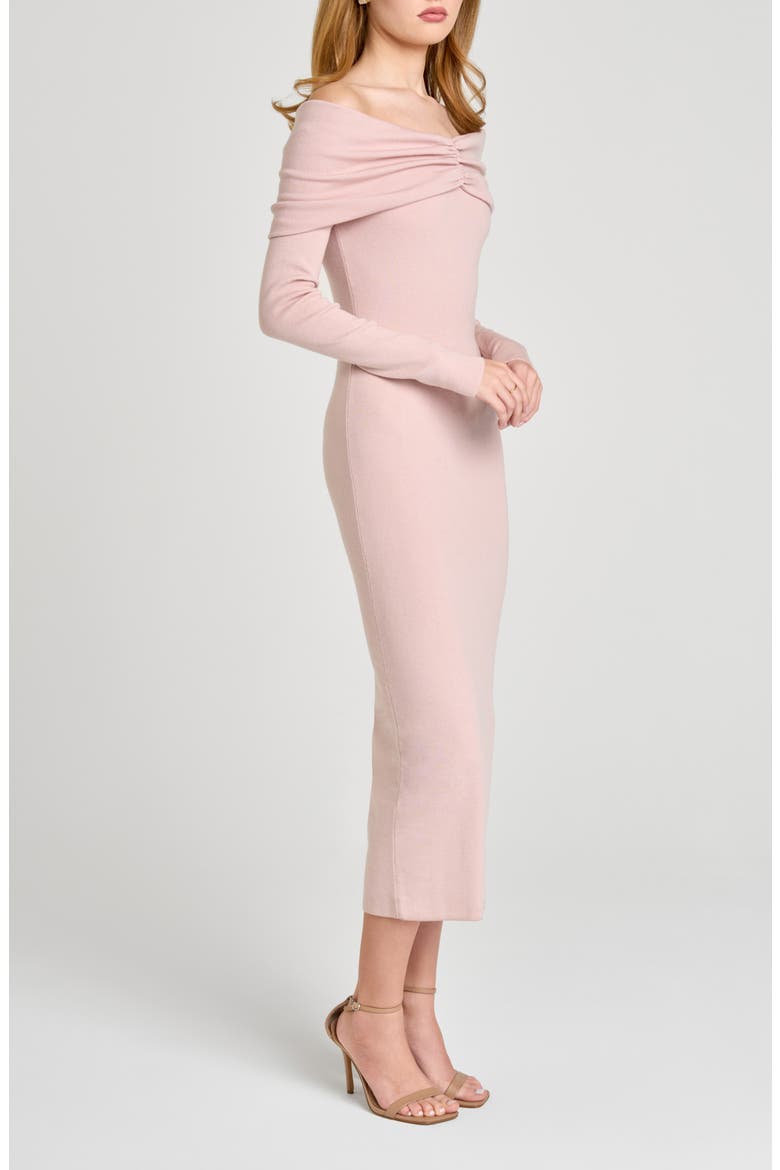 Alice Off the Shoulder Long Sleeve Knit Dress, Alternate, color, BLUSH