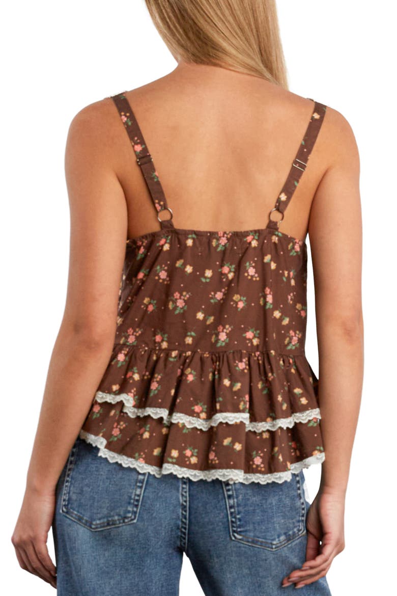 Lace Trim Cotton Blend Top, Alternate, color, VINTAGE FLORAL