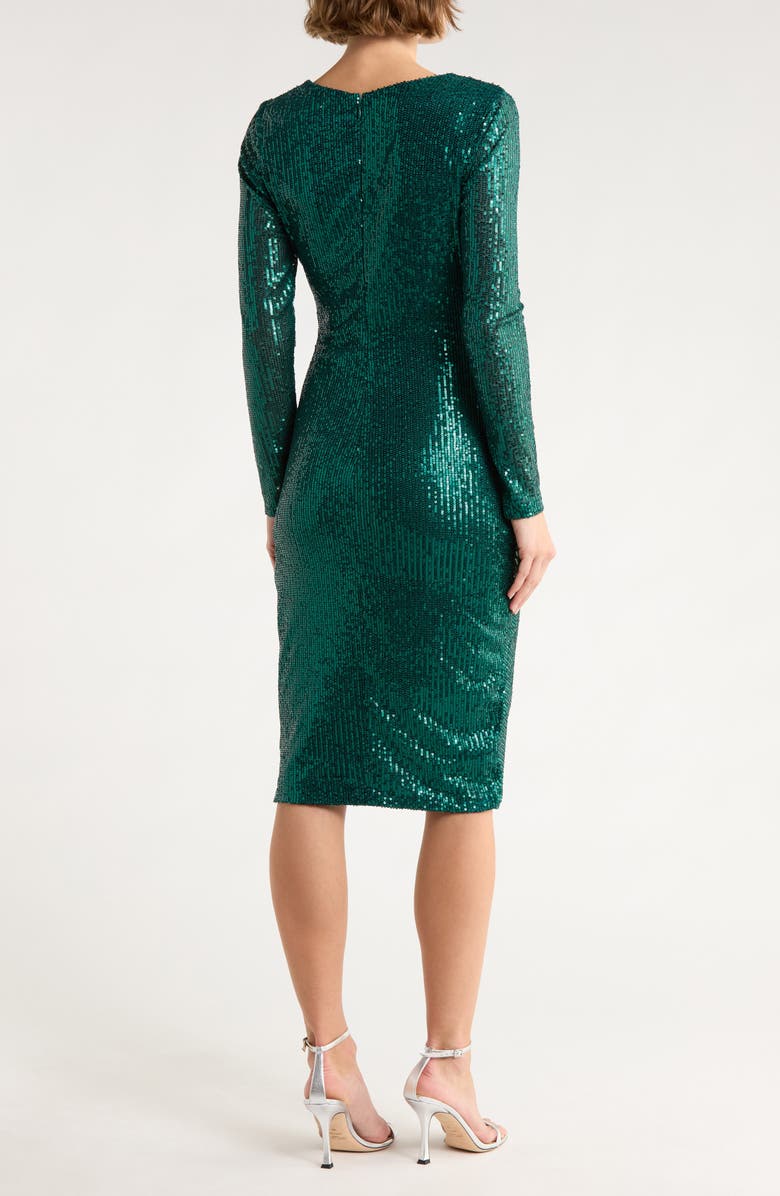 Love By Design Frances Sequin V-Neck Dress, Alternate, color, Emerald
