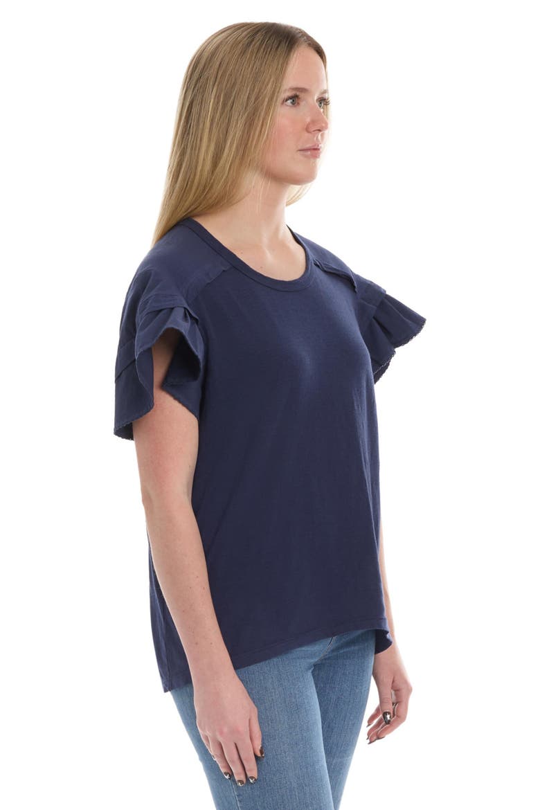 Ruffle Short Sleeve Tee, Alternate, color, Naval Academy