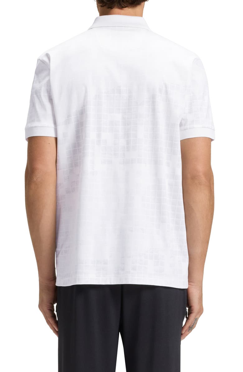 BOSS Grid Print Cotton Polo, Alternate, color, White