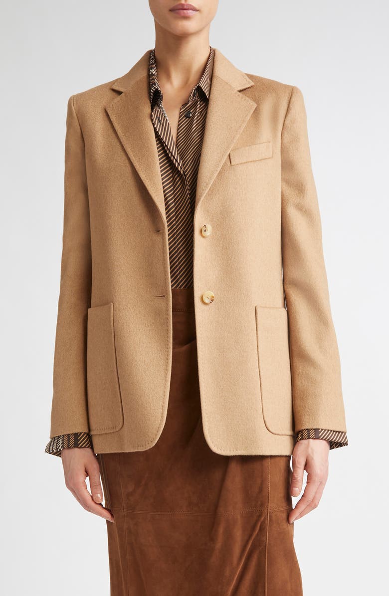 Max Mara Belluno Camel Hair Blazer, Main, color, Camel