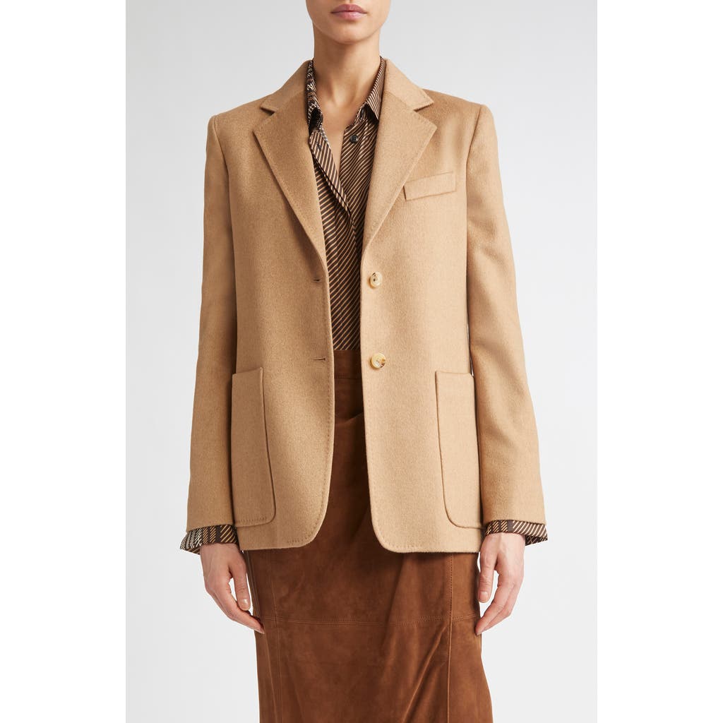Max Mara Belluno Camel Hair Blazer In Brown