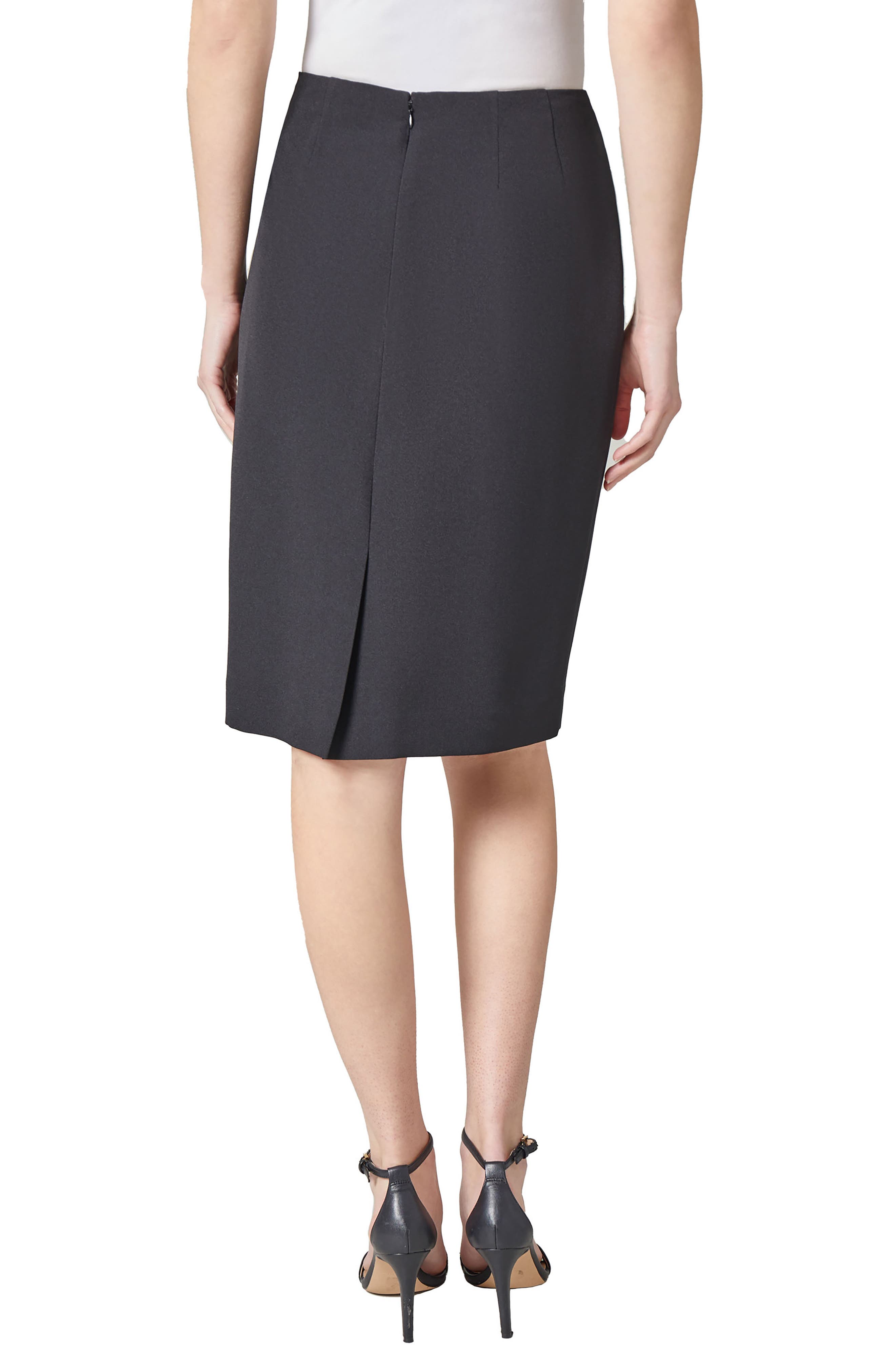 Stretch Crepe Knee Length Pencil Skirt - image 2