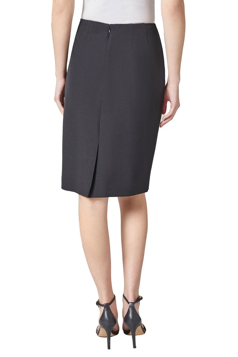 Stretch Crepe Knee Length Pencil Skirt, Alternate, color, BLACK
