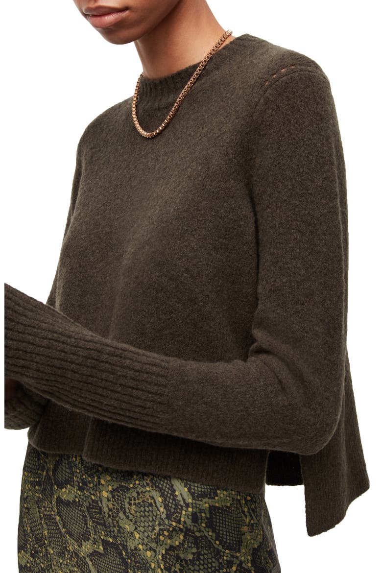 Tiana Tamora Two-Piece Sweater & Slipdress, Alternate, color, SMOKE BLACK/ KHAKI