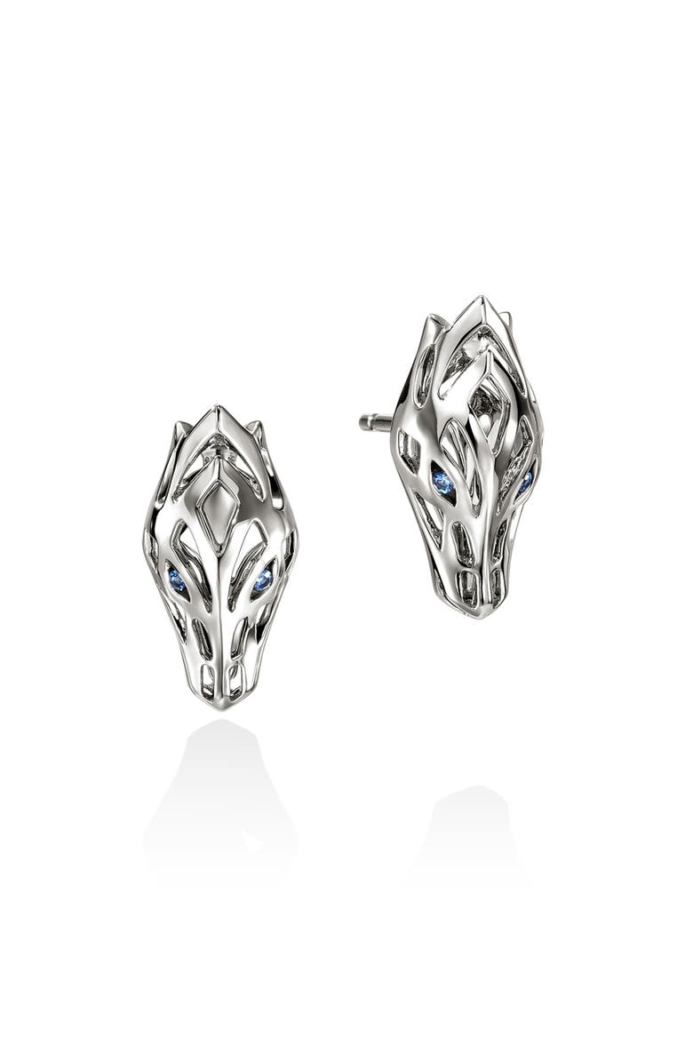 John Hardy Naga Stud Earrings in Sterling Silver, Main, color, Silver