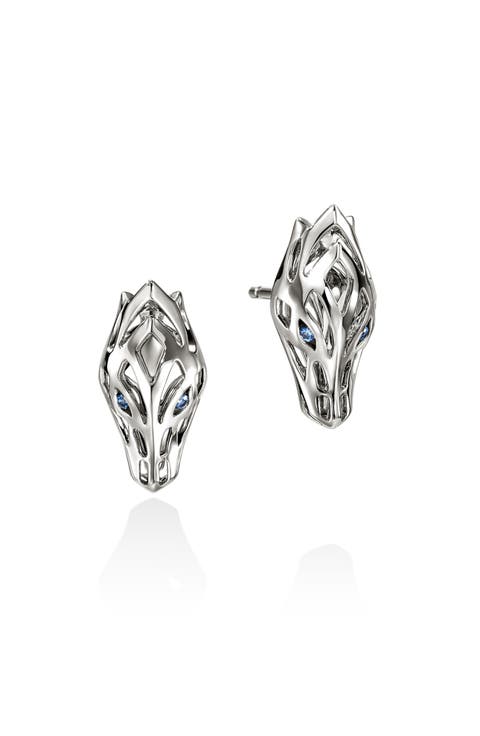 Naga Stud Earrings in Sterling Silver