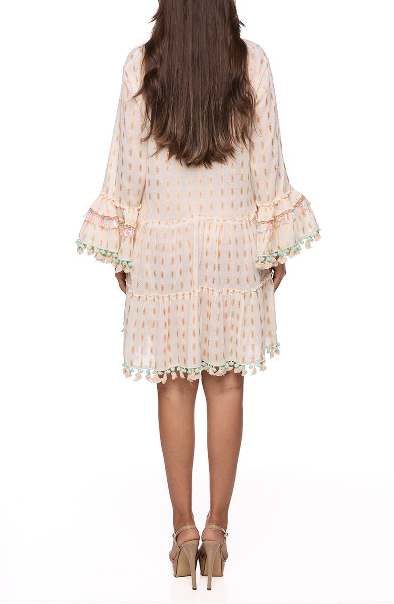 RANEES Long Sleeve Pom Pom Minidress, Alternate, color,