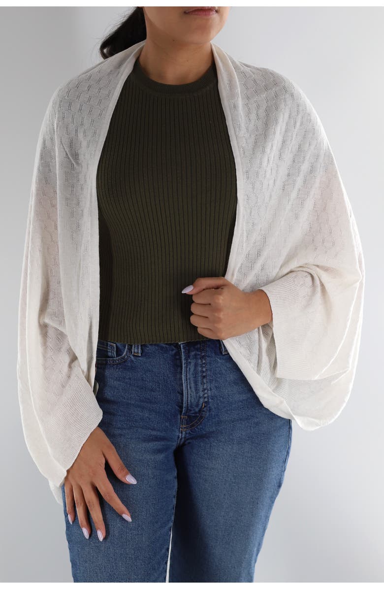 La Fiorentina Knit Coccoon Wrap, Main, color, White