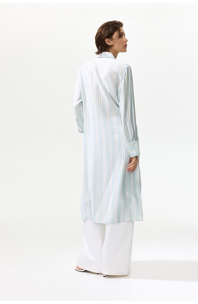 H&M Long viscose-blend shirt, Alternate, color, Light Blue/Striped