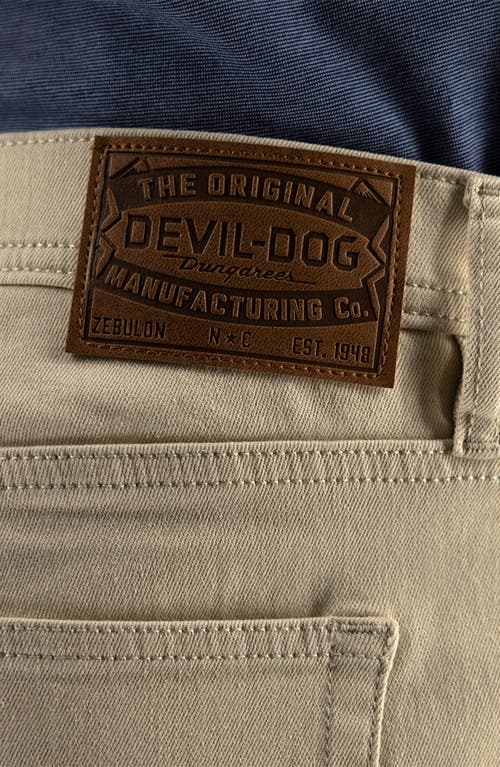 Devil-dog Dungarees Athletic Fit Jeans In Dark Beige/khaki