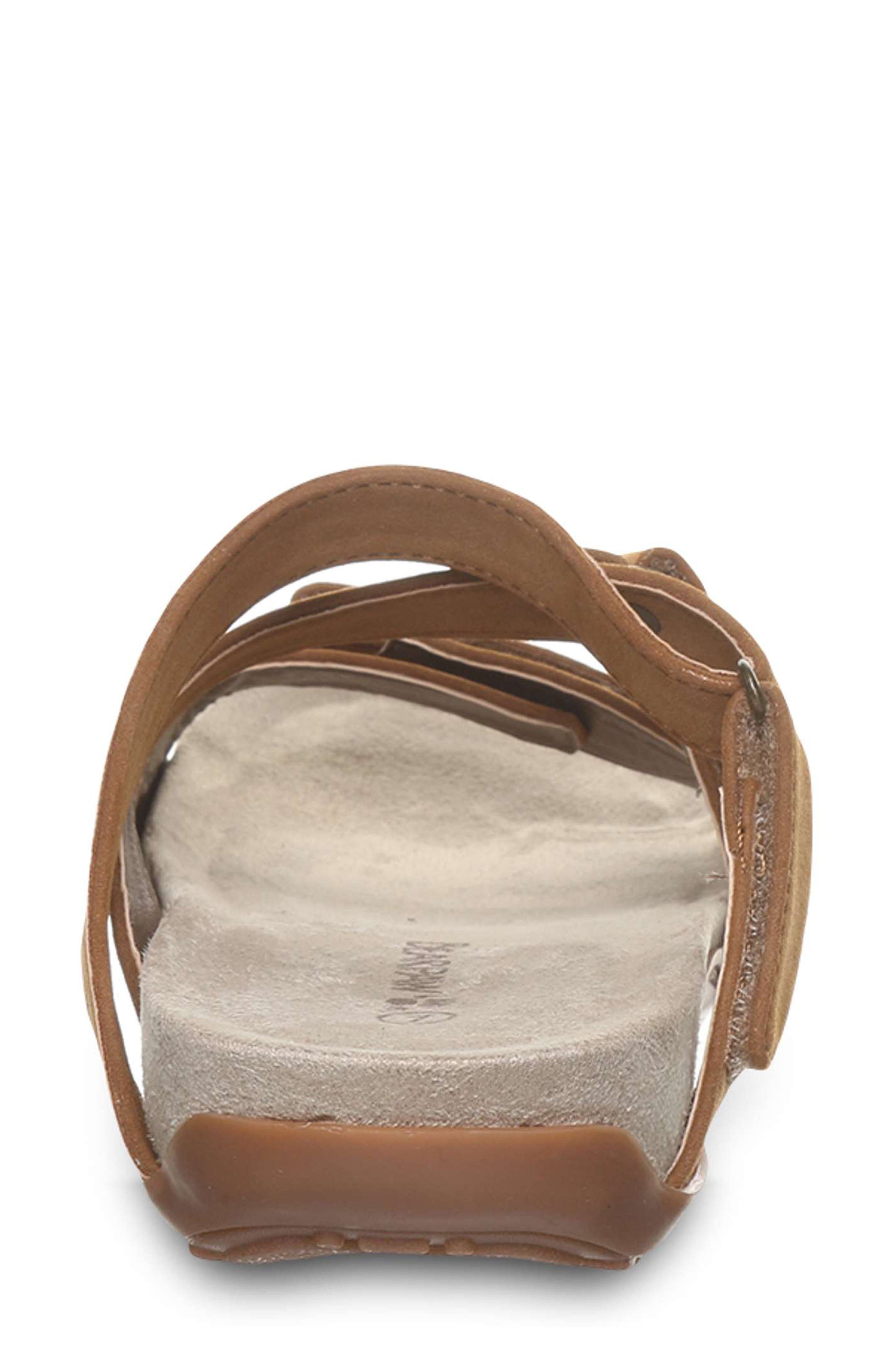 Acacia Faux Leather Slide Sandal, Alternate, color, BROWN